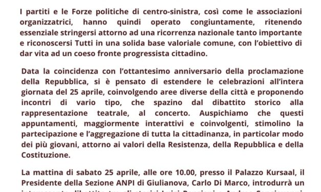 Giulianova, il 25 aprile una giornata di iniziative