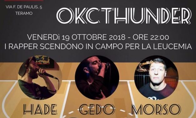 “Okcthunder”: il rap contro la leucemia al “Sound” di Teramo