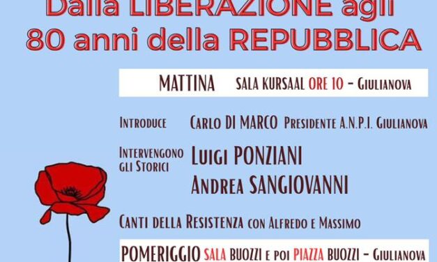 Giulianova, iniziative per il 25 Aprile tra memoria e Costituzione