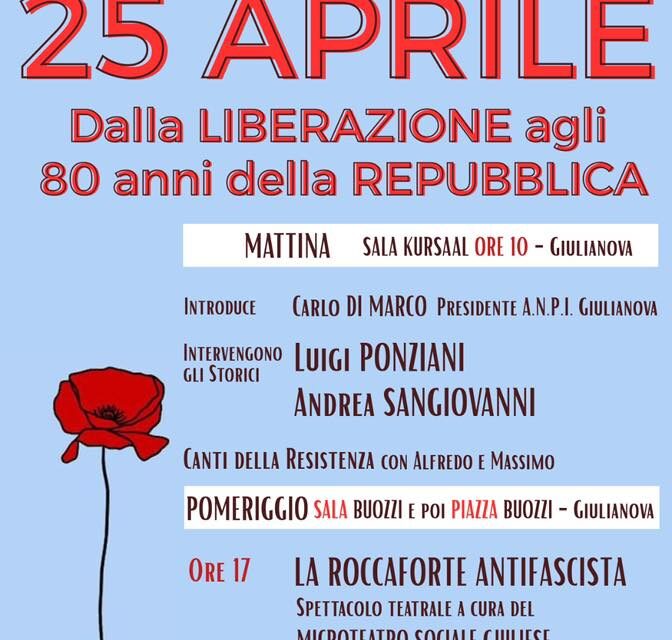 Giulianova, iniziative per il 25 Aprile tra memoria e Costituzione