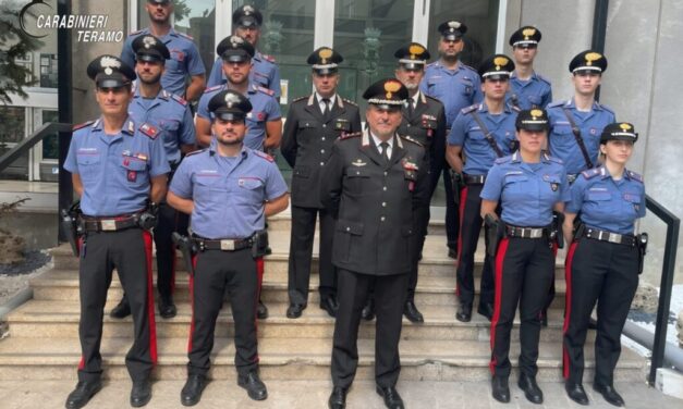 Nuovi rinforzi ai Carabinieri: 16 militari assegnati nel Teramano