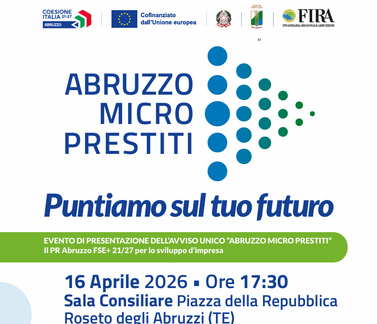 Roseto ospita l’incontro sui microprestiti per nuove imprese