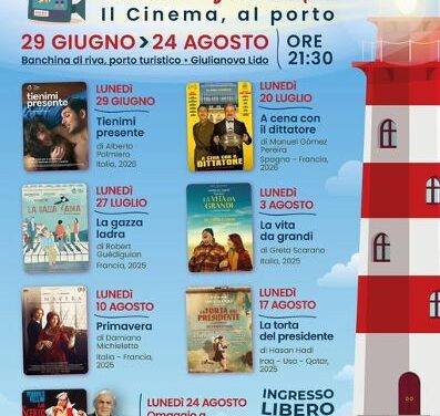 Cinema al porto, sette lunedì di film a Giulianova