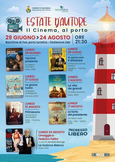 Cinema al porto, sette lunedì di film a Giulianova
