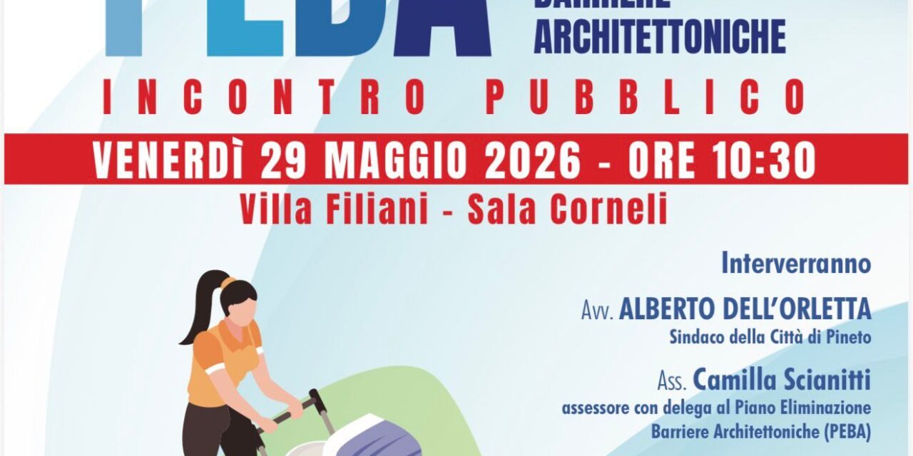 Pineto presenta il PEBA: confronto pubblico a Villa Filiani