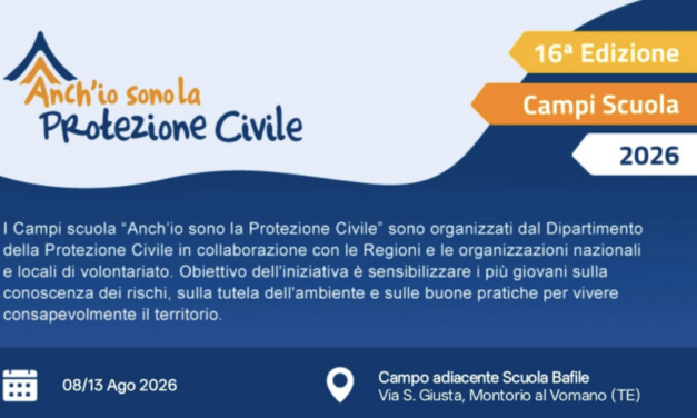 Montorio, campo di Protezione civile per giovani dai 10 anni