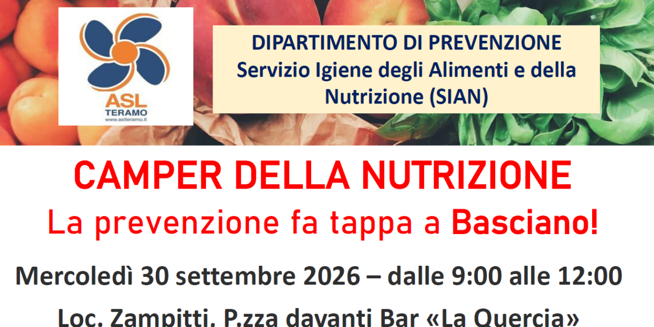Prevenzione alimentare, tappa a Basciano per il camper Asl
