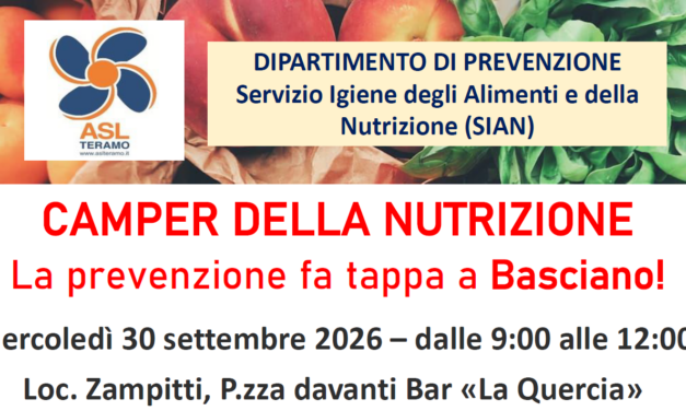 Prevenzione alimentare, tappa a Basciano per il camper Asl