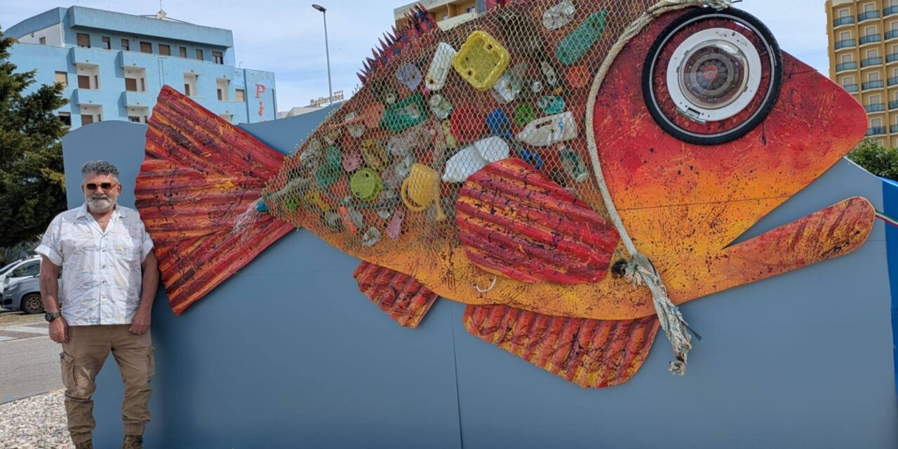 A Montesilvano nasce un pesce gigante fatto di materiali recuperati