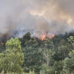 Incendio sulle colline tra Teramo e Canzano, intervento in corso