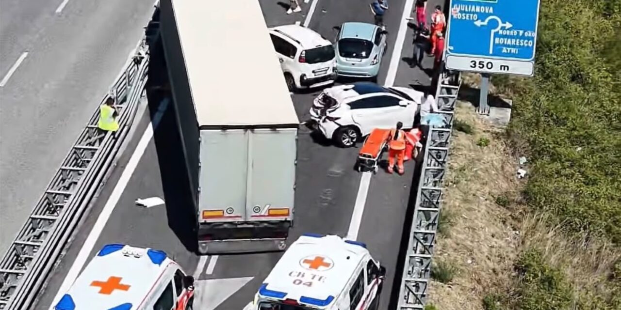Scontro sulla Teramo-Mare, rallentamenti verso la costa