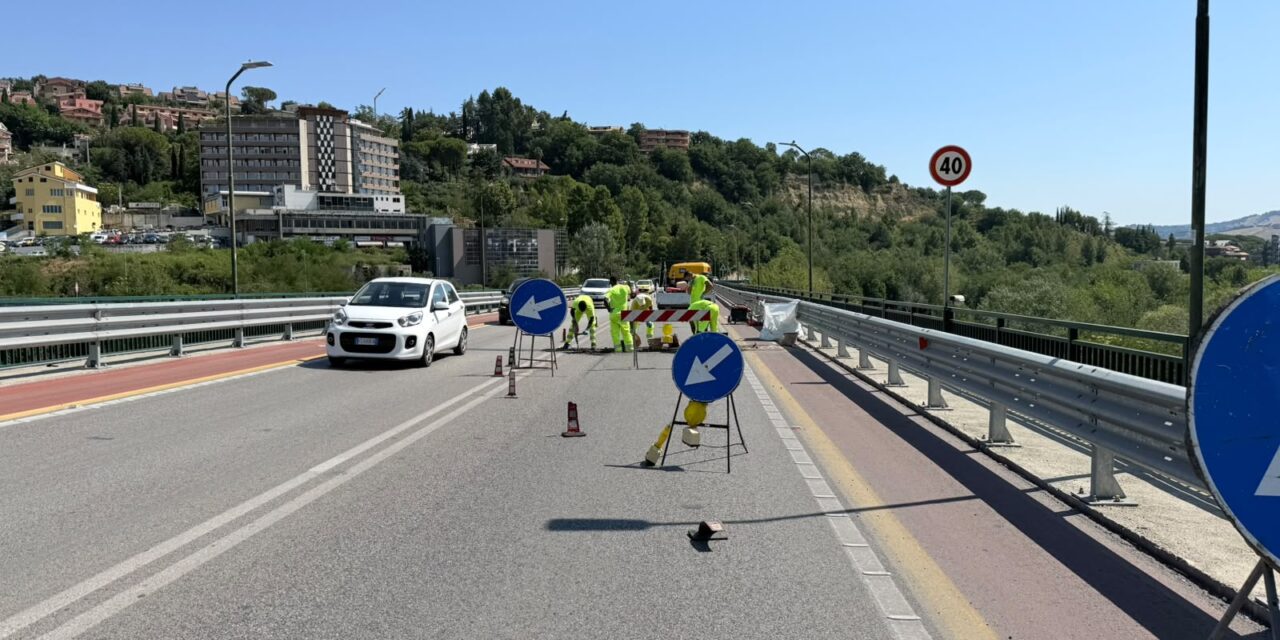 Teramo, traffico rallentato sul ponte San Gabriele per lavori Anas