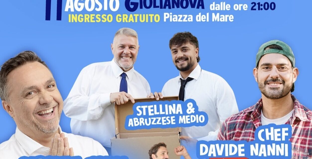 Giulianova, serata di comicità in piazza del Mare verso Ferragosto