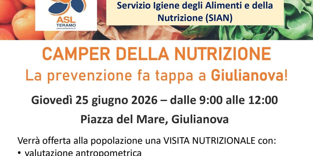 Prevenzione alimentare a Giulianova con l’unità mobile Asl