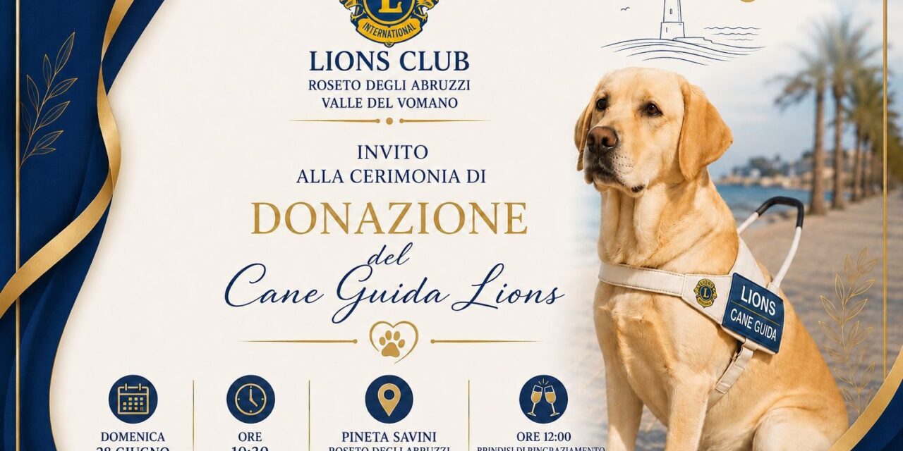 A Roseto la consegna di un cane guida Lions