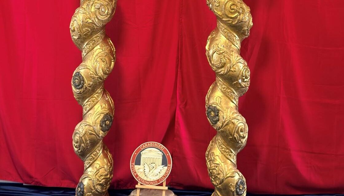 Tossicia, tornano in chiesa due colonne del Seicento rubate