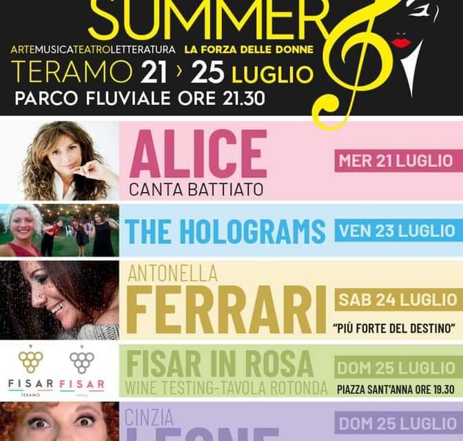 “Donne Summer”, il grande evento al femminile dal 21 al 25 luglio a Teramo