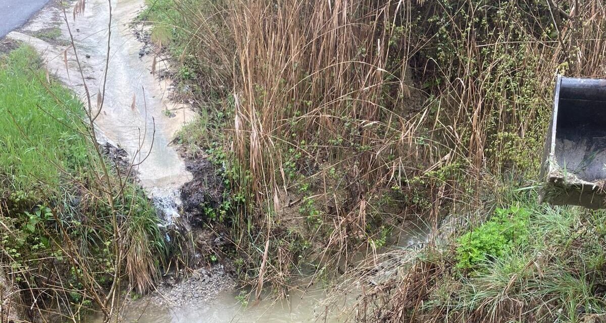 Maltempo a Sant’Omero, criticità lungo il canale di scolo