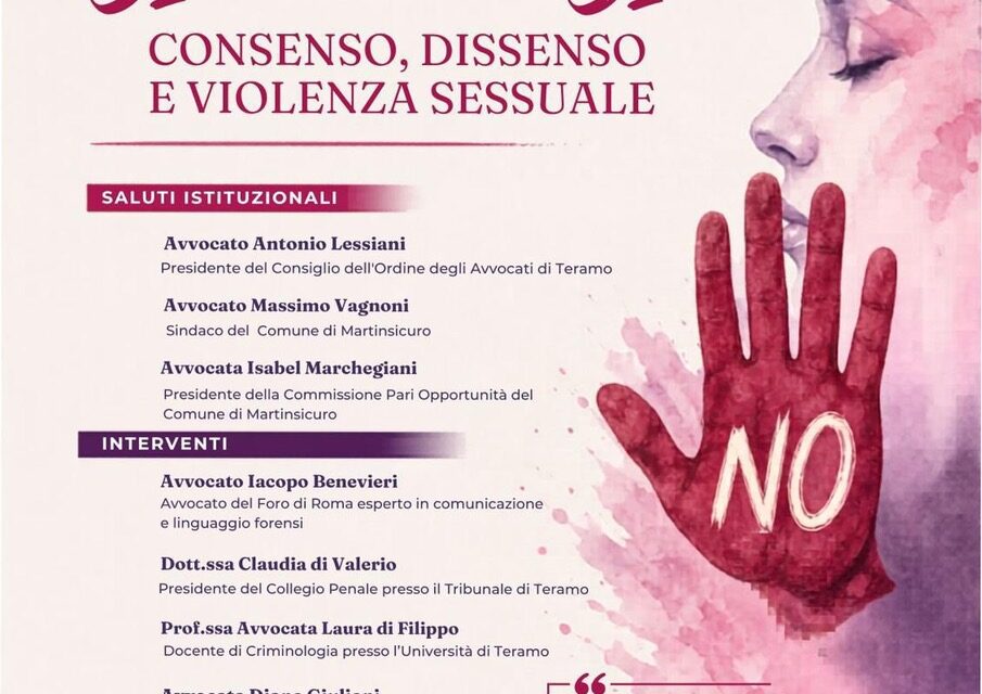 A Martinsicuro un incontro su consenso e violenza sessuale