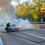 Fumo sulla Teramo-Montorio, Panda distrutta dalle fiamme
