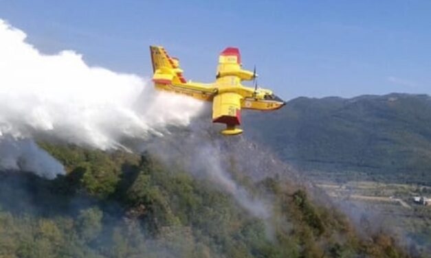 Montefino, rogo tra boscaglia e uliveti: in azione i Canadair
