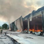 Incendio nell’area industriale di Colledara, intervento ancora in corso