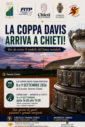 La Coppa Davis arriva a Chieti: due giorni di esposizione
