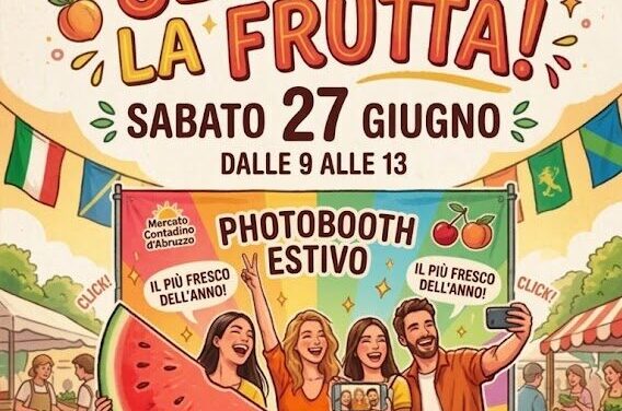 Frutta di stagione in posa al mercato contadino di Teramo