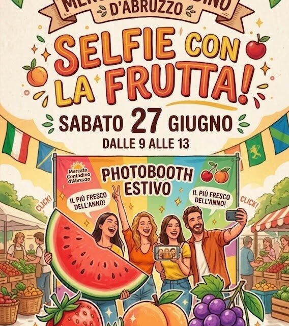 Frutta di stagione in posa al mercato contadino di Teramo
