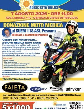 A Pescara una nuova moto medica per il 118 in ricordo di Panzino