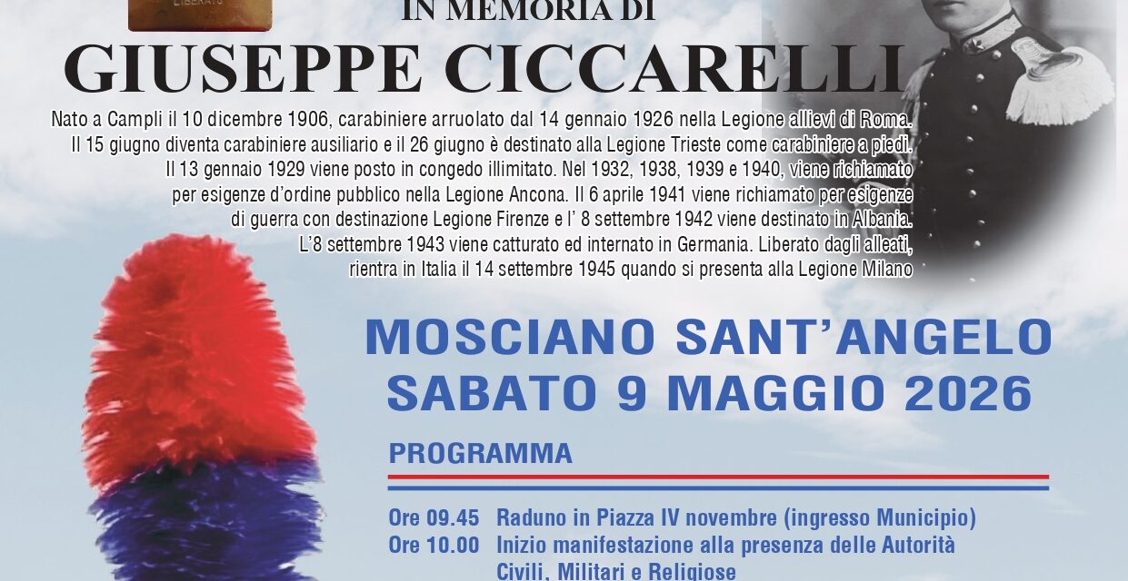 Mosciano Sant’Angelo, sabato la posa della pietra d’inciampo per Ciccarelli