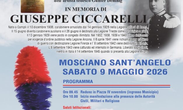 Mosciano Sant’Angelo, sabato la posa della pietra d’inciampo per Ciccarelli
