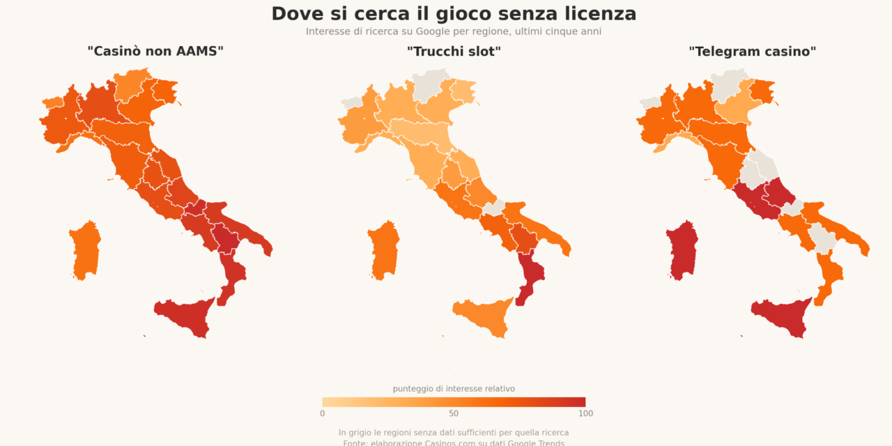 Gioco online irregolare, Abruzzo ai vertici nelle ricerche web