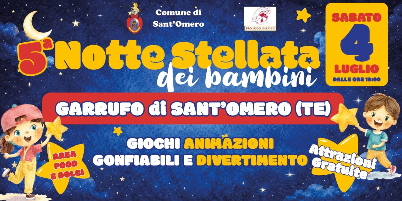 Garrufo, serata per famiglie con la quinta festa dei bambini