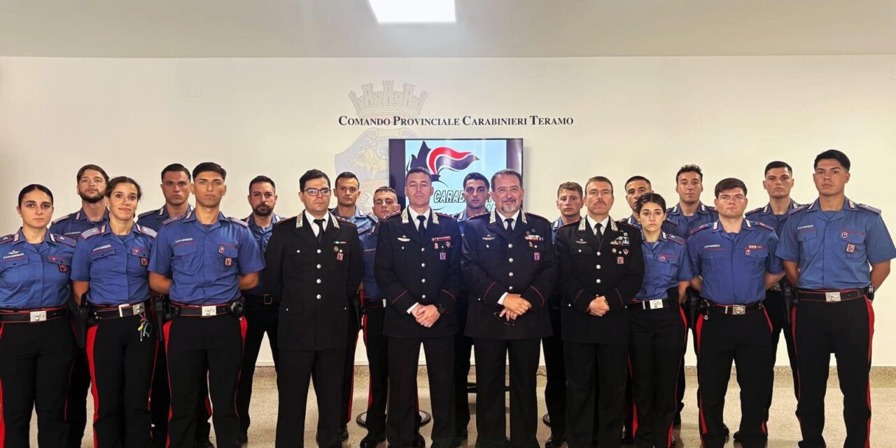 Teramo, altri 16 carabinieri assegnati ai presidi del territorio