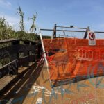 Ponte sul Salinello, barriera di nuovo forzata dai passaggi