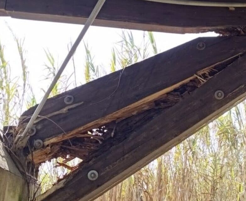 Allarme sul ponte ciclopedonale del Salinello a Tortoreto