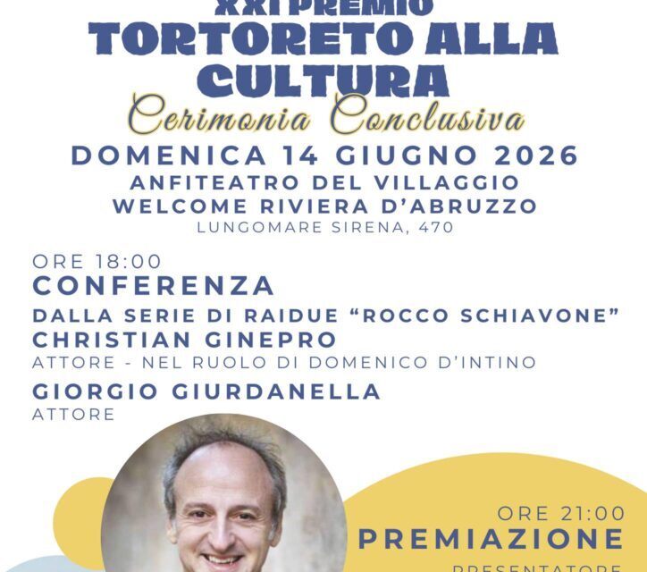 Tortoreto, il 14 giugno torna il Premio alla cultura