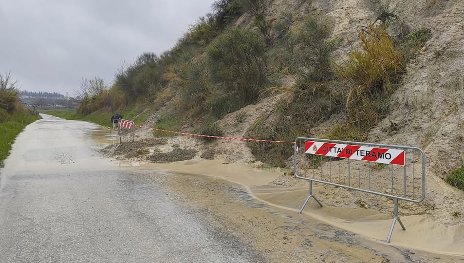 Maltempo nel Teramano, strade sotto osservazione a Teramo