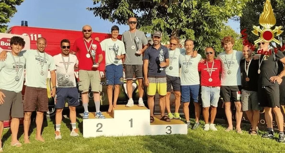 Vigili del fuoco teramani in evidenza nel triathlon di Bardolino